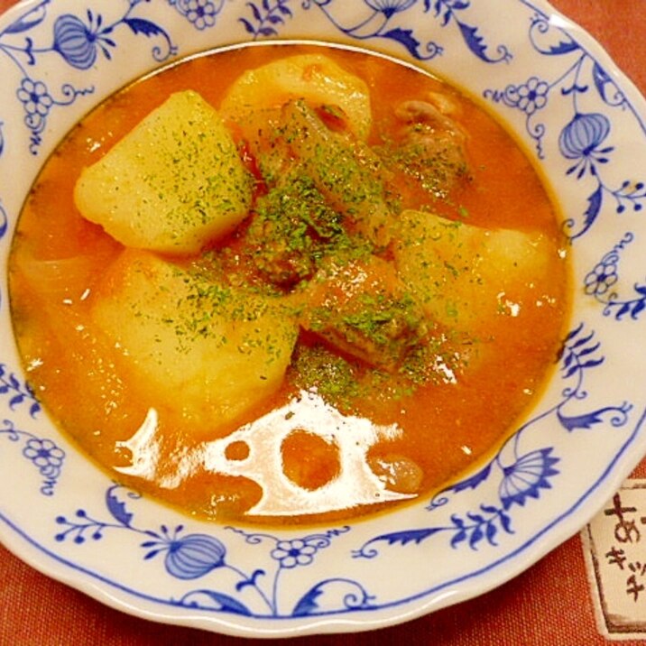 鶏肉とじゃがのトマト煮